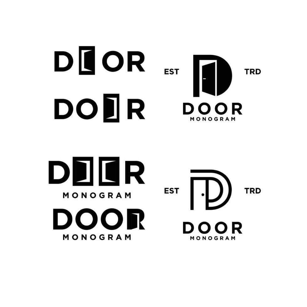 dörr brev monogram logotyp ikon design mall illustration vektor