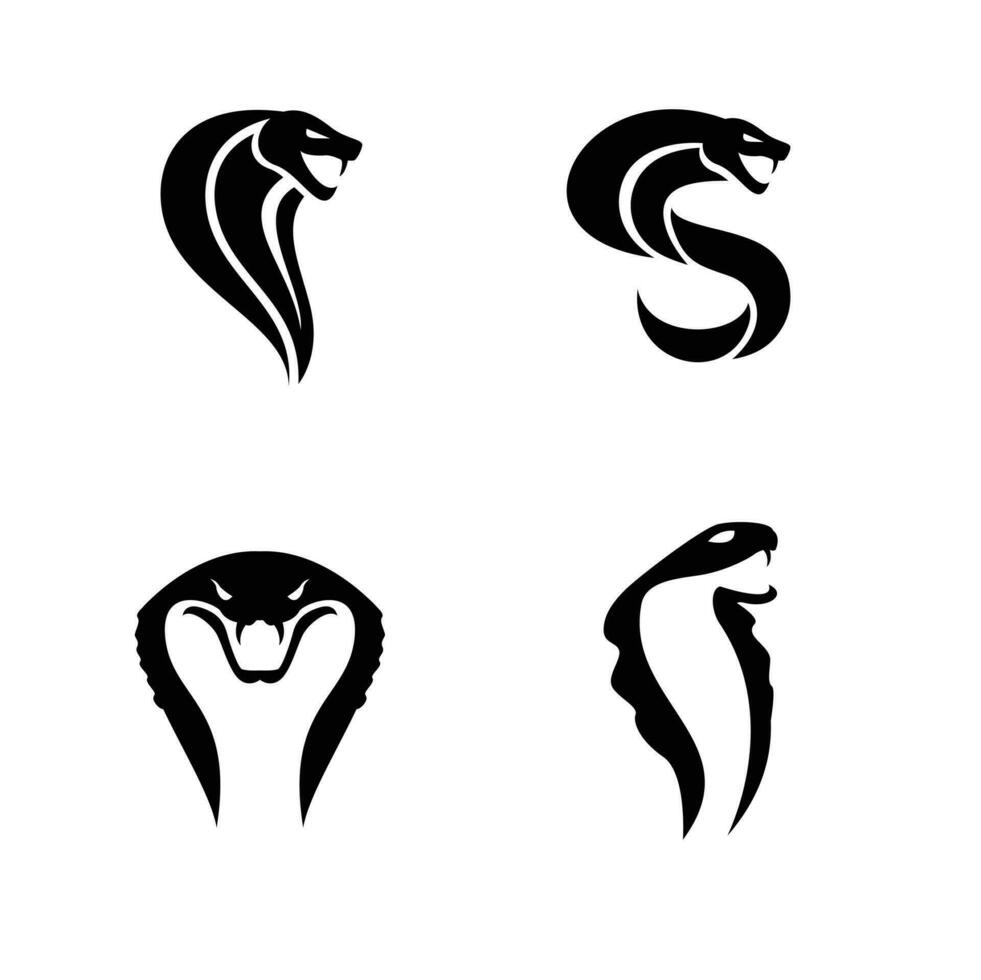 Kobra Schlange Logo Symbol Design einstellen Sammlung vektor
