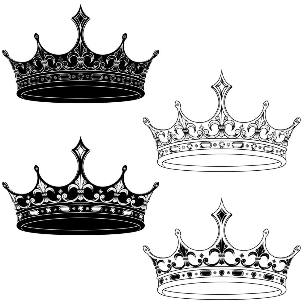 europeisk monarki krona med ruter vektor