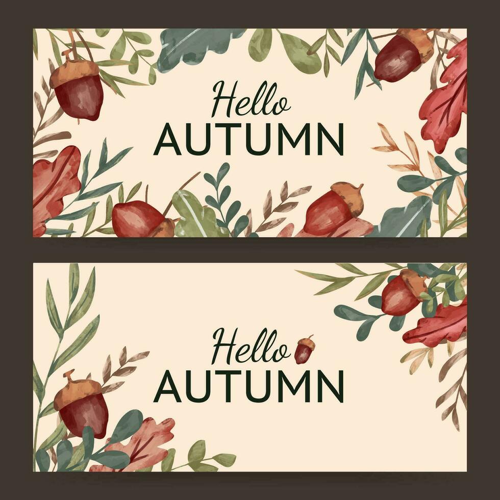 Herbst Aquarell Banner zum fallen Jahreszeit Feier vektor