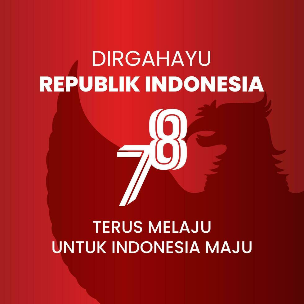 78 Jahre von Unabhängigkeit Tag Republik von Indonesien. Dirgahayu kemerdekaan ri 2023. Englisch Übersetzung, indonesisch Unabhängigkeit. Illustration Logo, Banner, Poster Design. eps 10. vektor