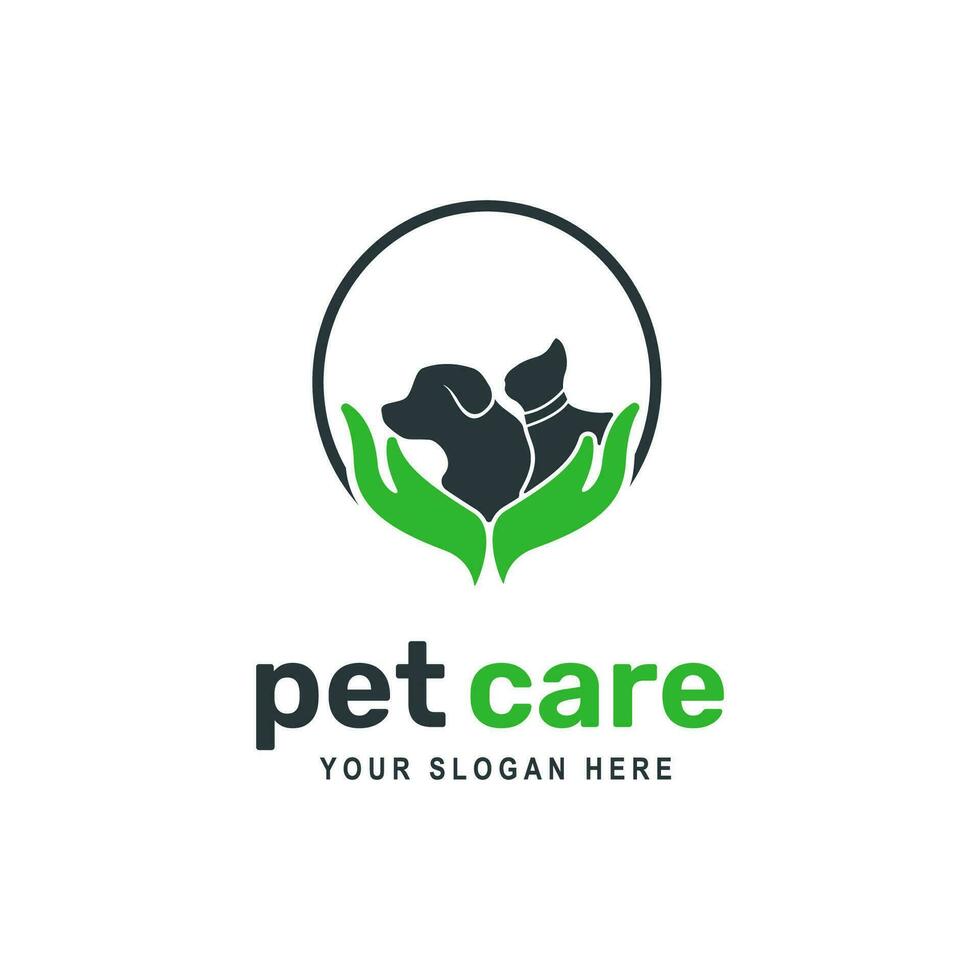 Tier Haustier Pflege Logo. Haustier Geschäft Vektor Illustration
