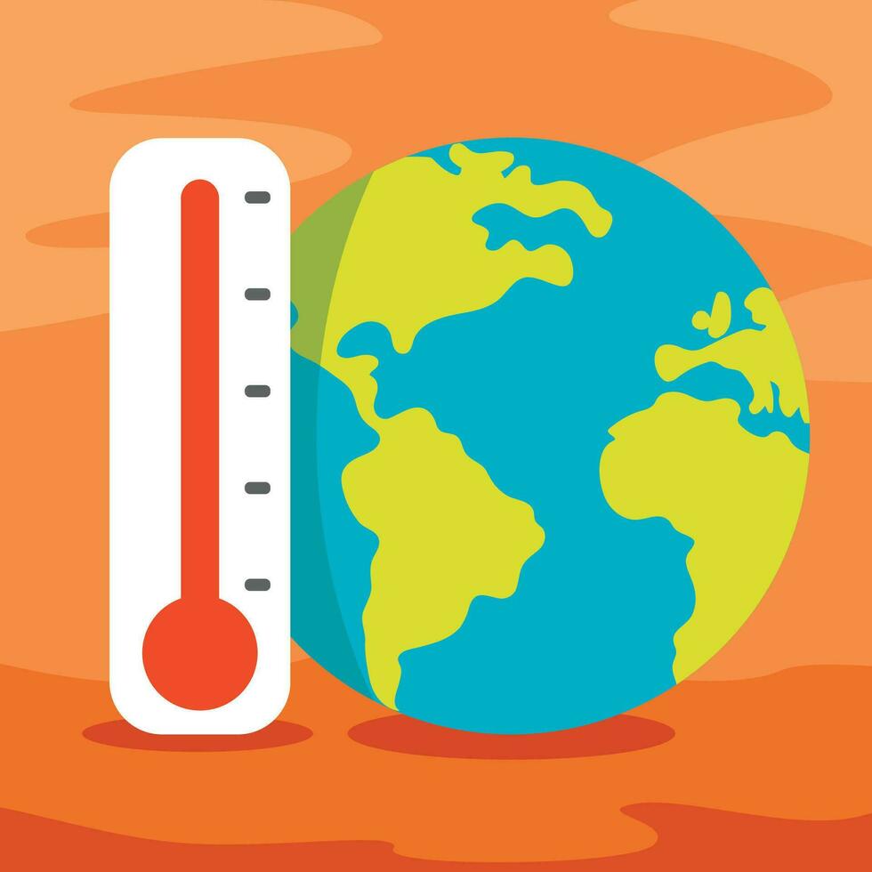 illustration av jord och termometer vektor