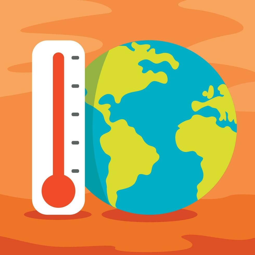 Illustration von Erde und Thermometer vektor