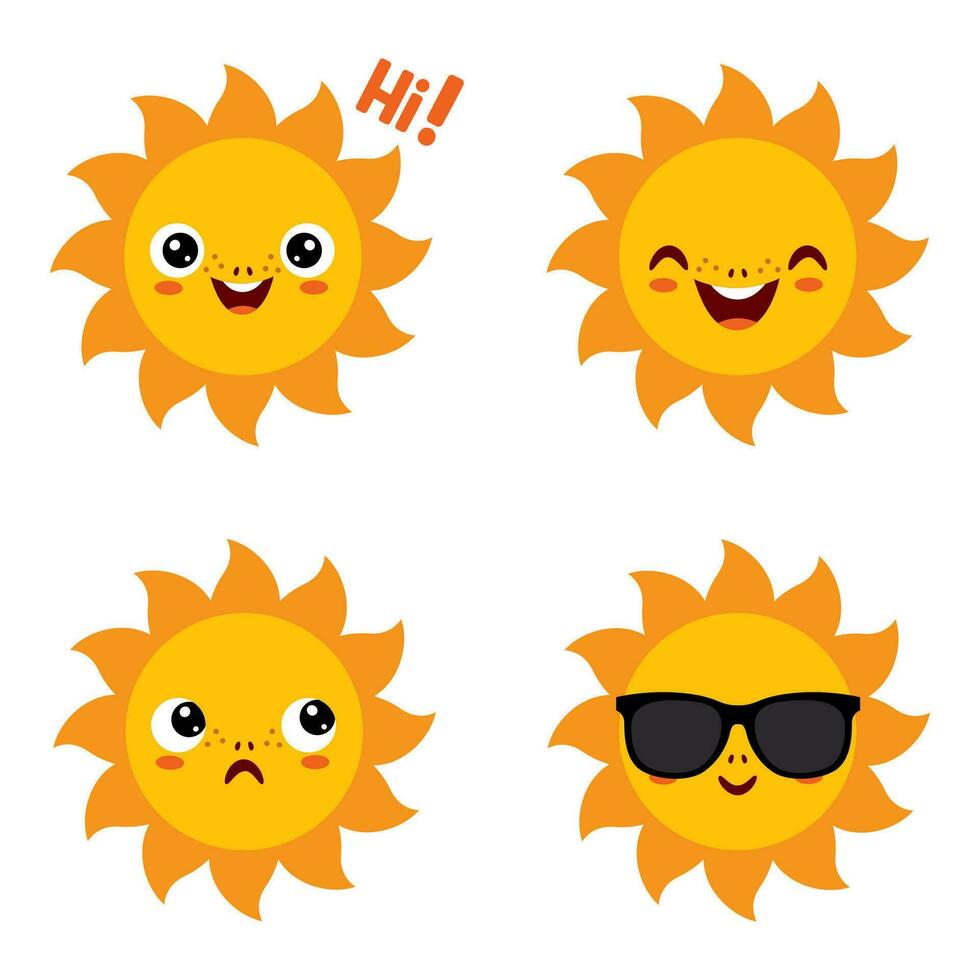 tecknad serie teckning av Sol karaktär vektor