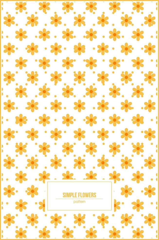 einfach Orange Blumen Muster Design zum Serviette Stoff vektor