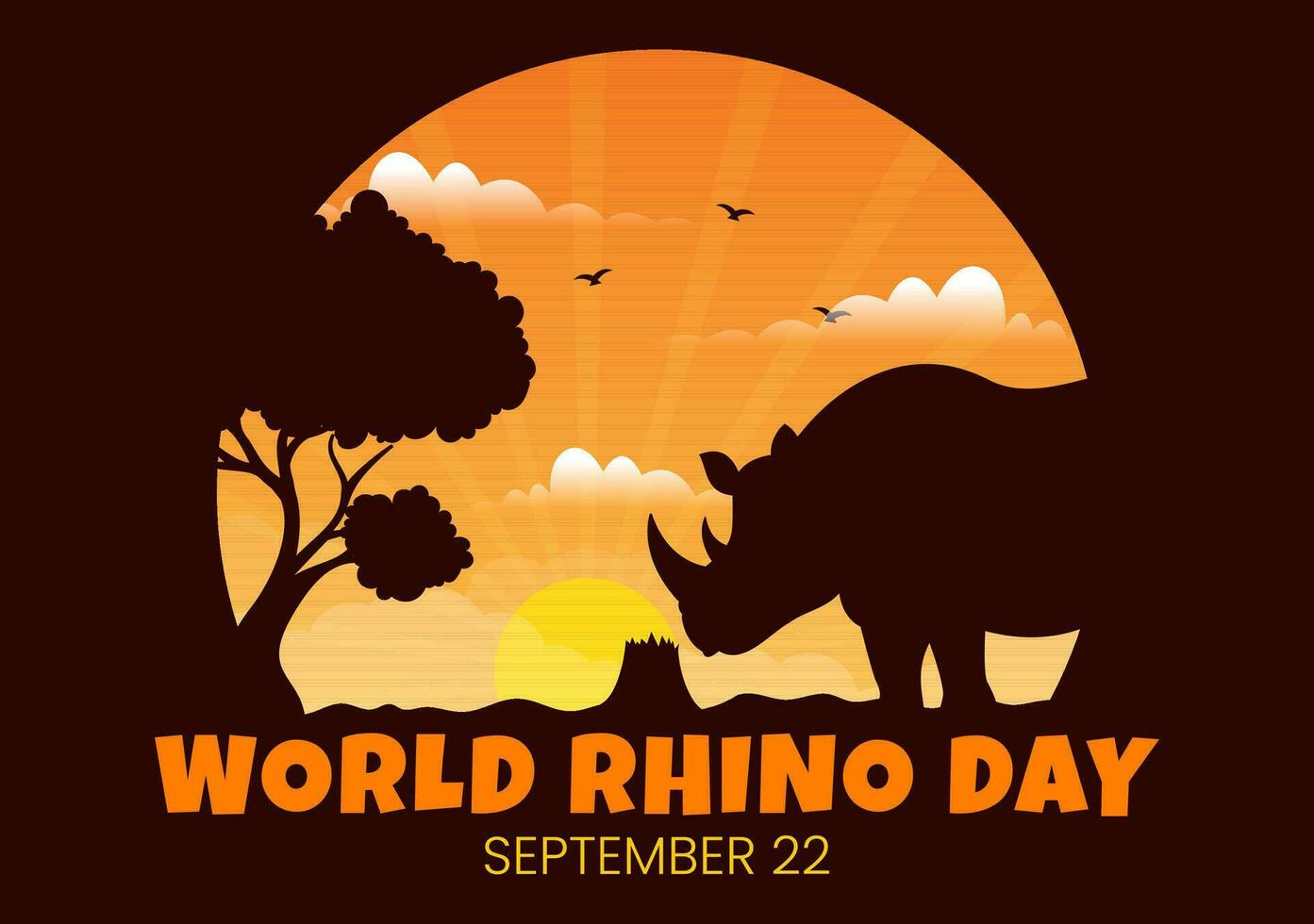 Welt Nashorn Tag Vektor Illustration auf 22 September zum Liebhaber und Verteidiger von Nashörner oder Tier Schutz im eben Karikatur Hand gezeichnet Vorlagen