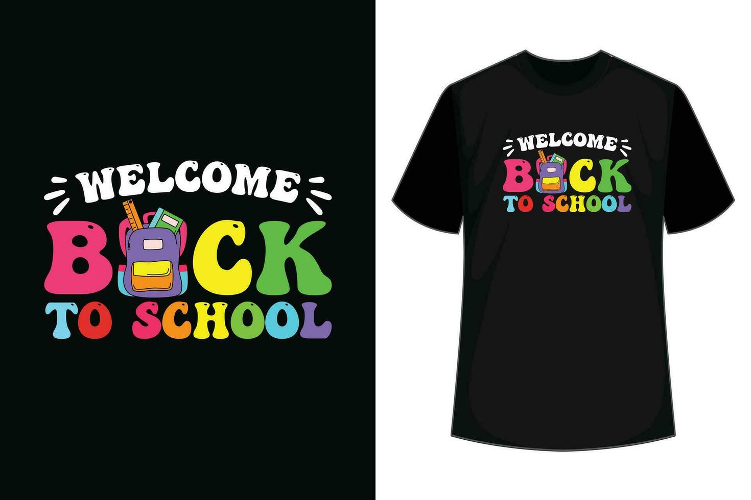 groovig herzlich willkommen zurück zu Schule zuerst Tag von Schule Lehrer Studenten T-Shirt vektor
