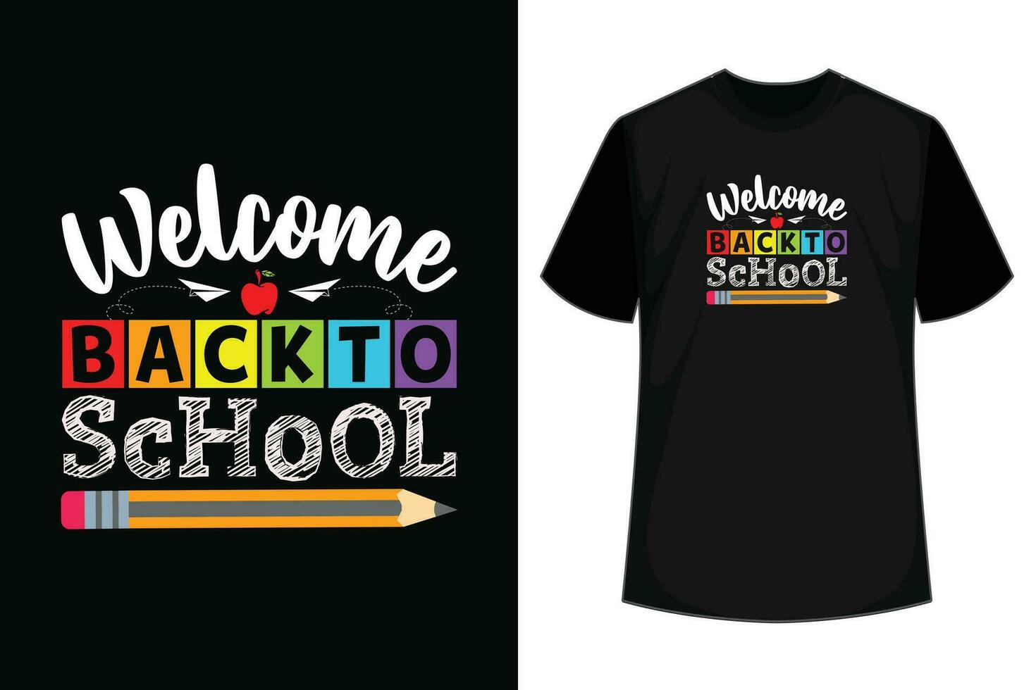herzlich willkommen zurück zu Schule zuerst Tag von Schule Lehrer Studenten T-Shirt vektor