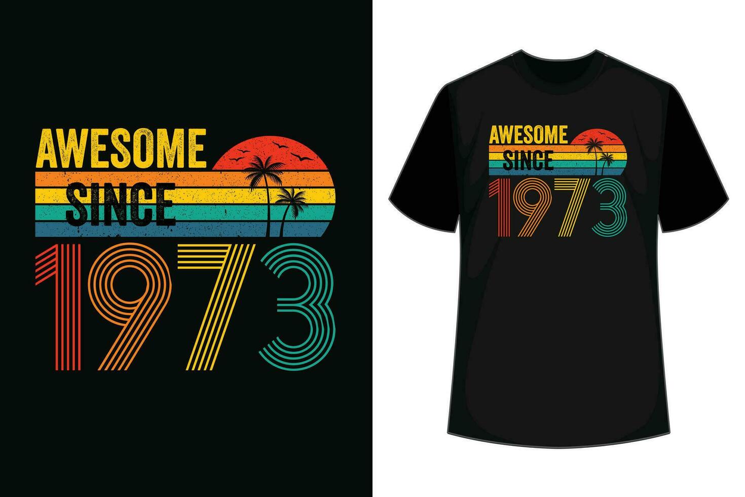 genial seit 1973 50 .. Geburtstag retro T-Shirt vektor