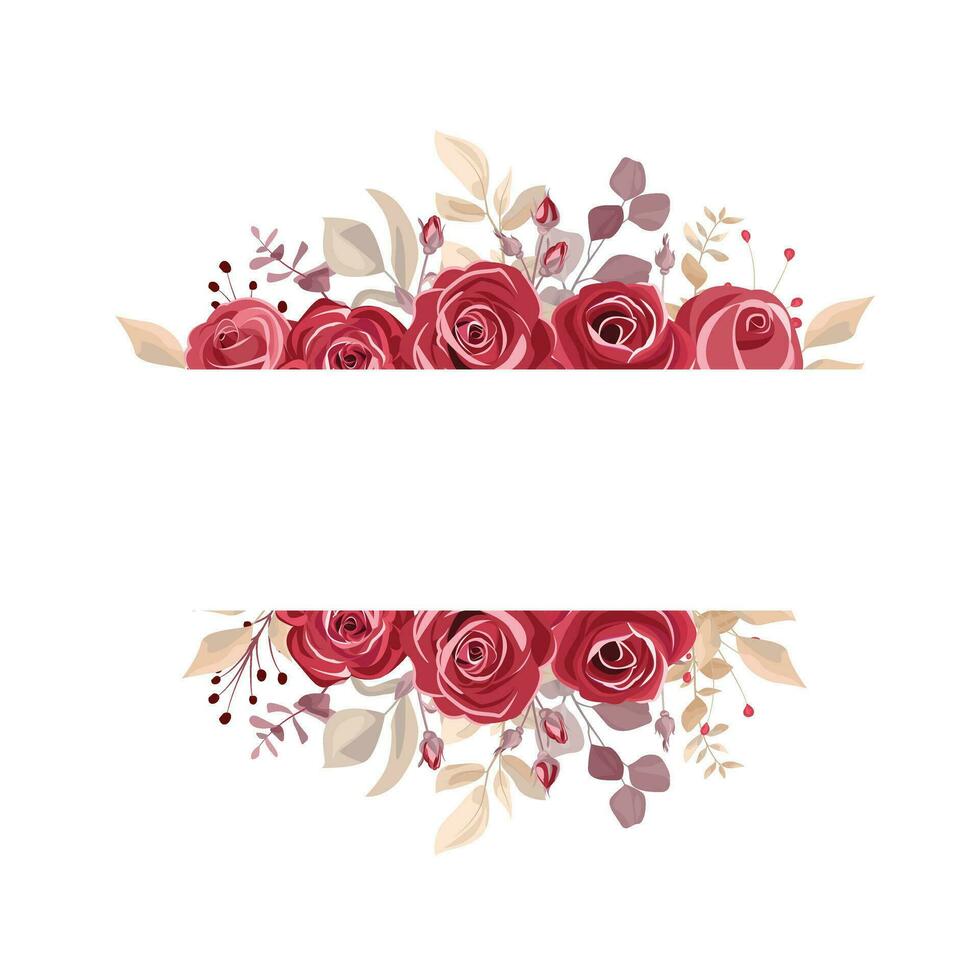 Strauß mit kastanienbraun Rosen. Blumen- Design Dekoration zum Gruß Karte oder Hochzeit. vektor