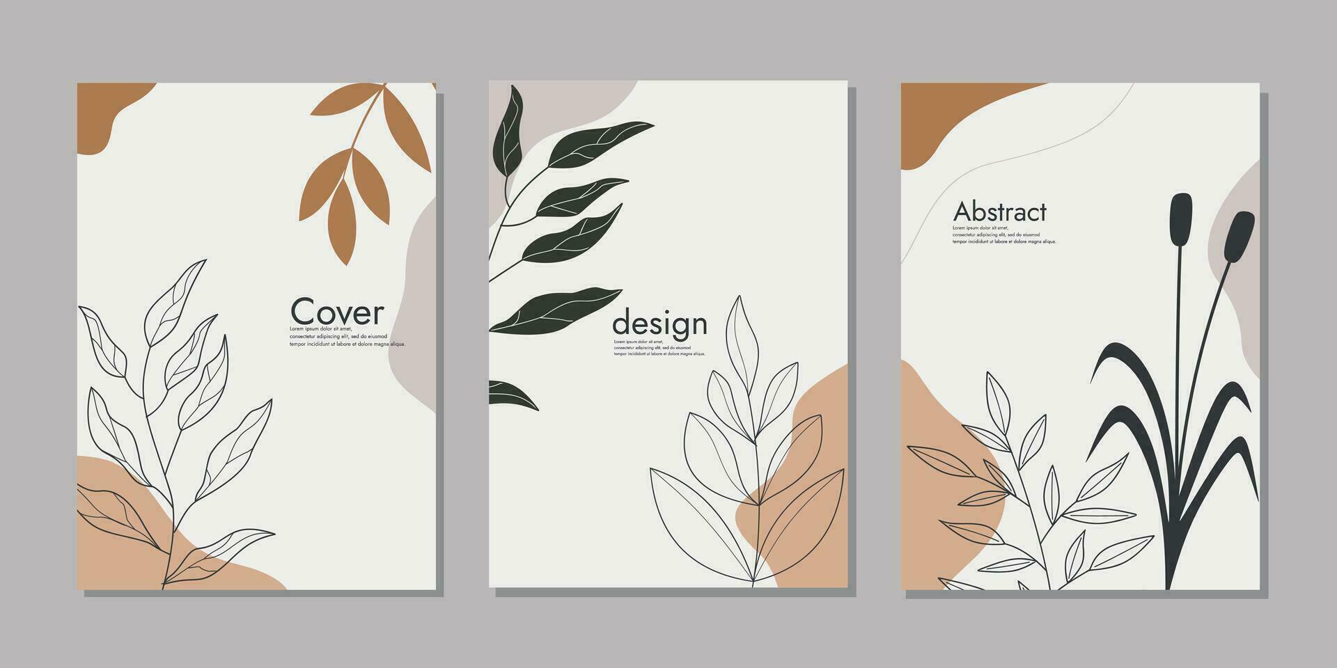 bok omslag attrapp layout design med hand dragen botanisk dekorationer. abstrakt blommig bakgrund. storlek a4 för anteckningsböcker, skola böcker, planerare, broschyr, kataloger vektor