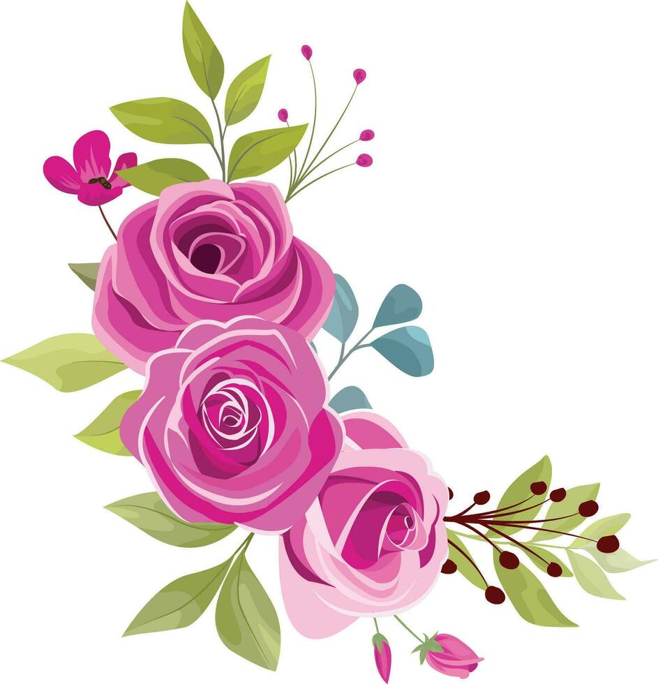 vektor reste sig blomma bukett, perfekt för dekorera bröllop inbjudningar eller hälsning kort