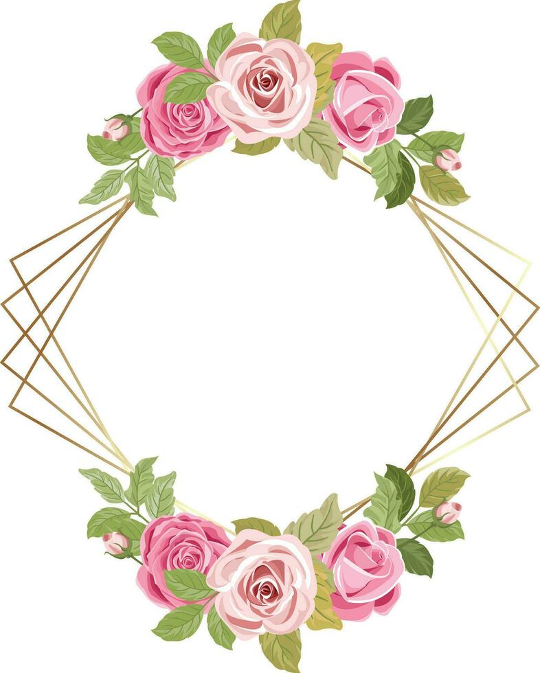 Blumen- Rahmen mit schön Rosa Rosen vektor
