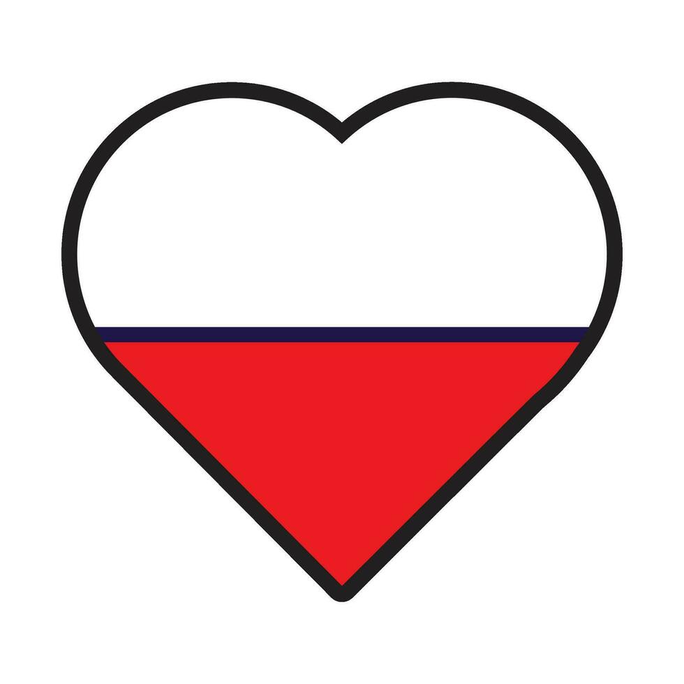 Polen Flagge festlich Patriot Herz Gliederung Symbol vektor