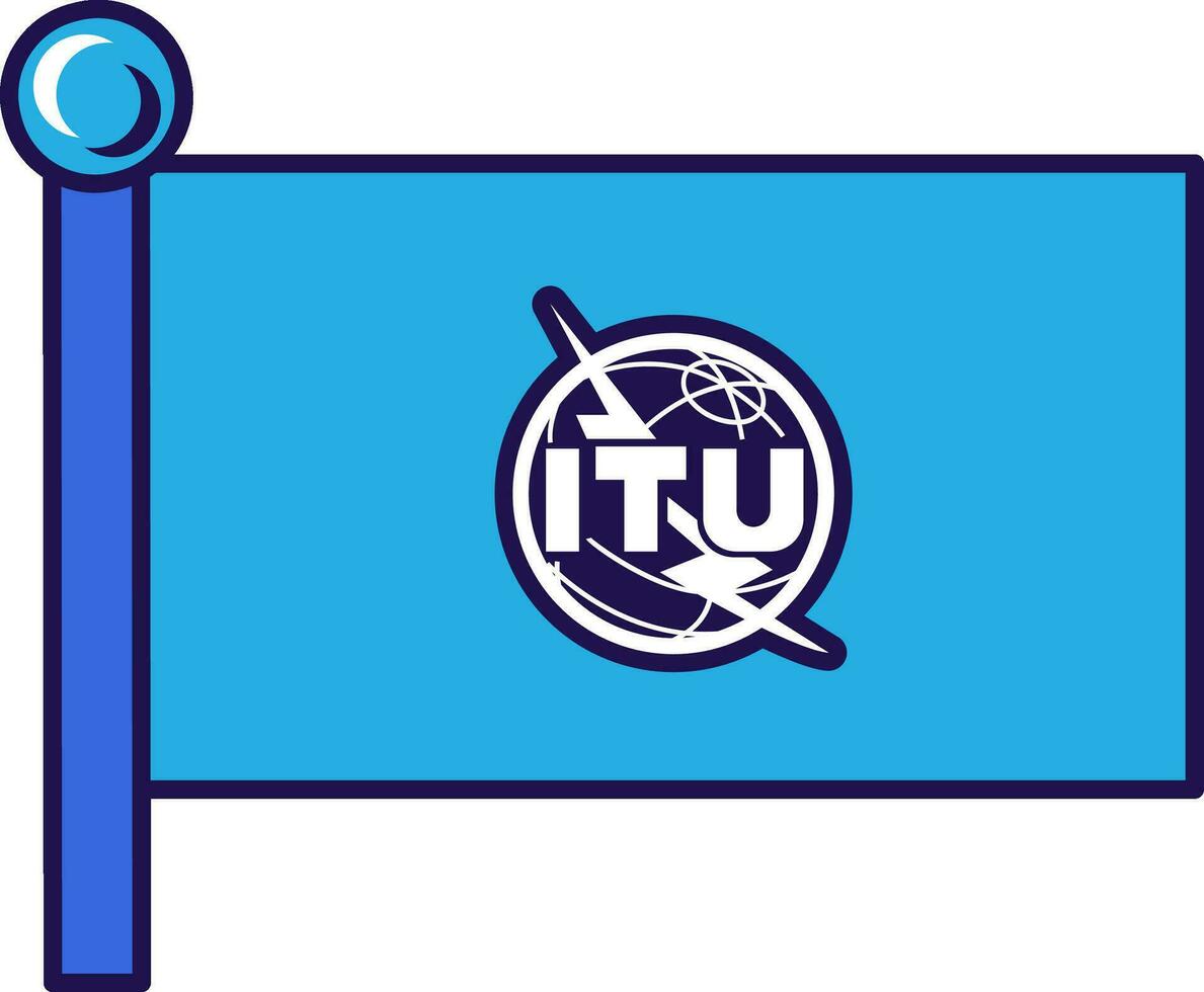 International Telekommunikation Union Pole Flagge vektor