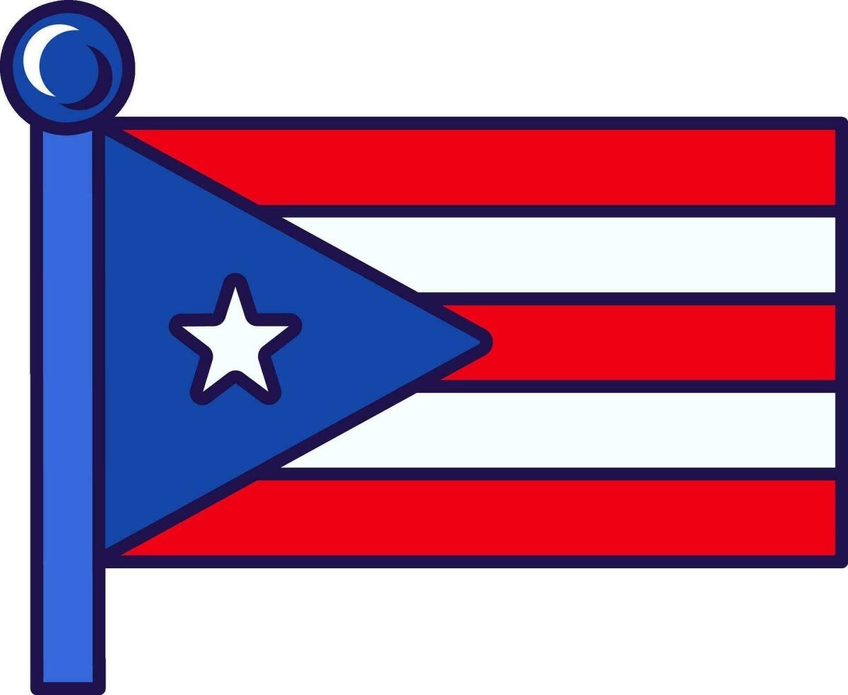 puerto rico Land Fahnenstange Flagge Banner vektor