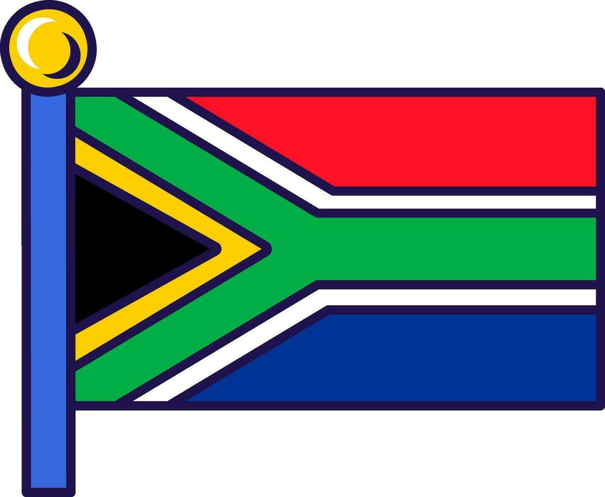 Süd Afrika Land Fahnenstange Flagge Banner vektor