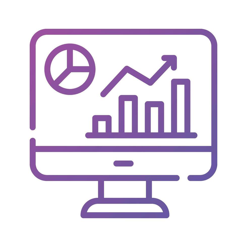 Daten Diagramm auf lcd Anzeige zeigen Vektor von Markt Analyse im modern Stil