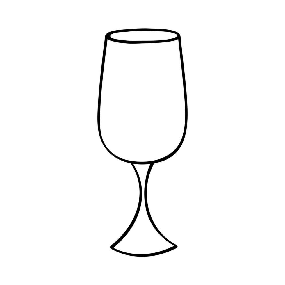 Hand gezeichnet Wein Glas Illustration. Alkohol trinken Clip Art im Gekritzel Stil. Single Element zum Design vektor