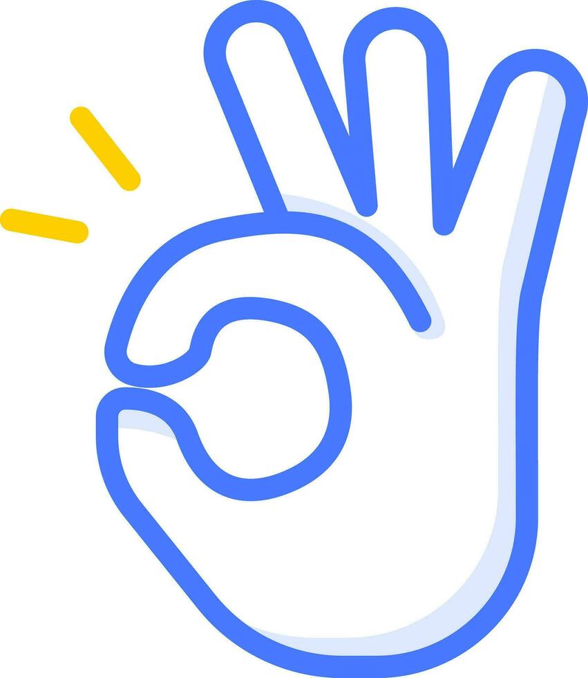 in Ordnung Hand Symbol Emoji Aufkleber vektor