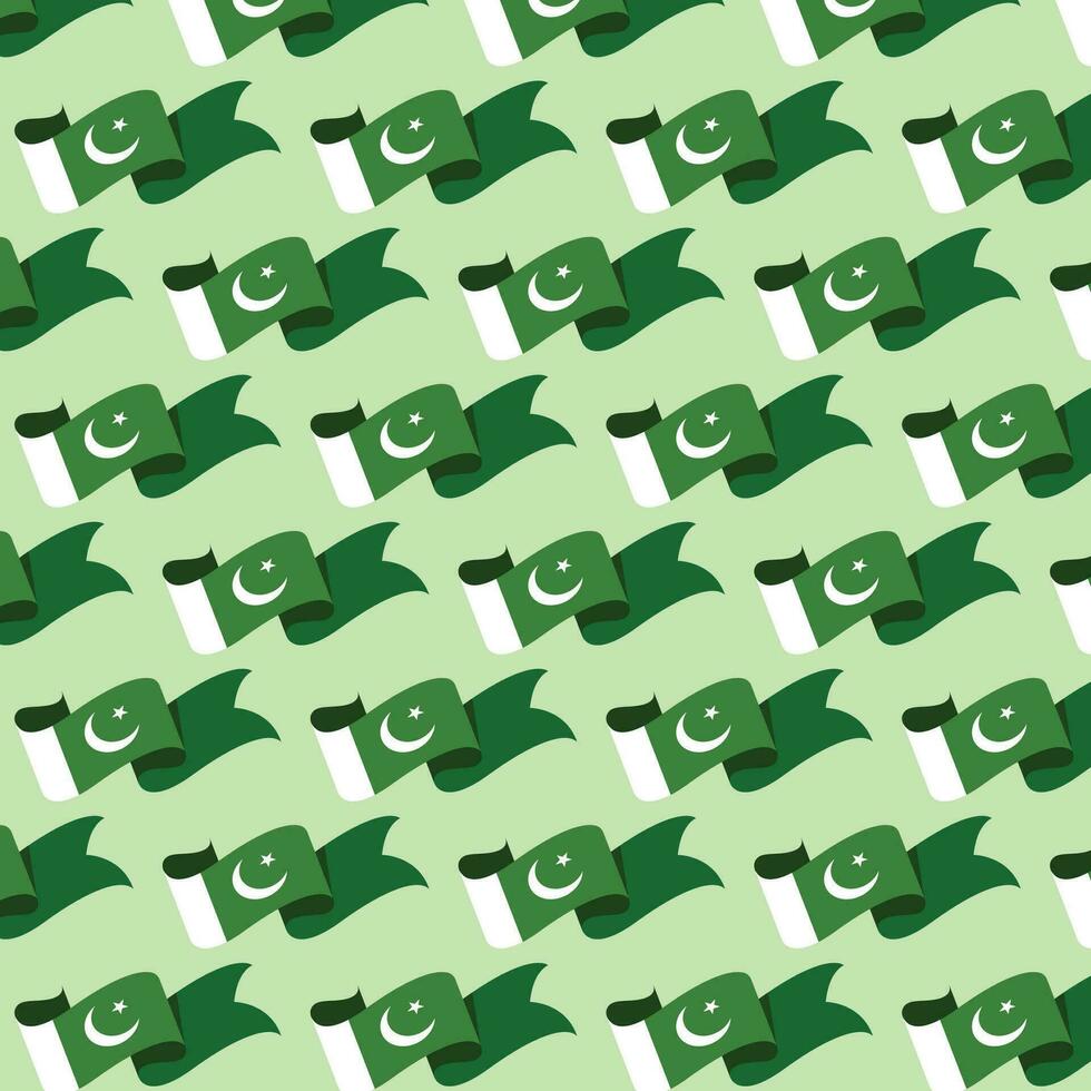 pakistan oberoende dag mönster sömlös bakgrund vektor