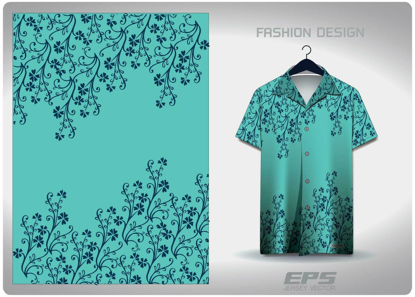 Vektor hawaiisch Hemd Hintergrund Bild.mint Grün Baumwipfel und Reben Muster Design, Illustration, Textil- Hintergrund zum hawaiisch Hemd, Trikot hawaiisch Hemd