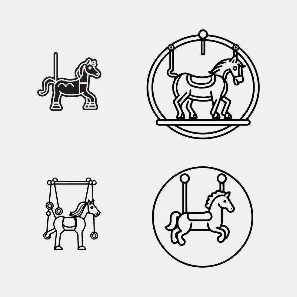 uppsättning av 4 redigerbar ikoner. inkluderar häst ikoner sådan som häst, häst, häst, häst och Mer. kan vara Begagnade för webb, vektor
