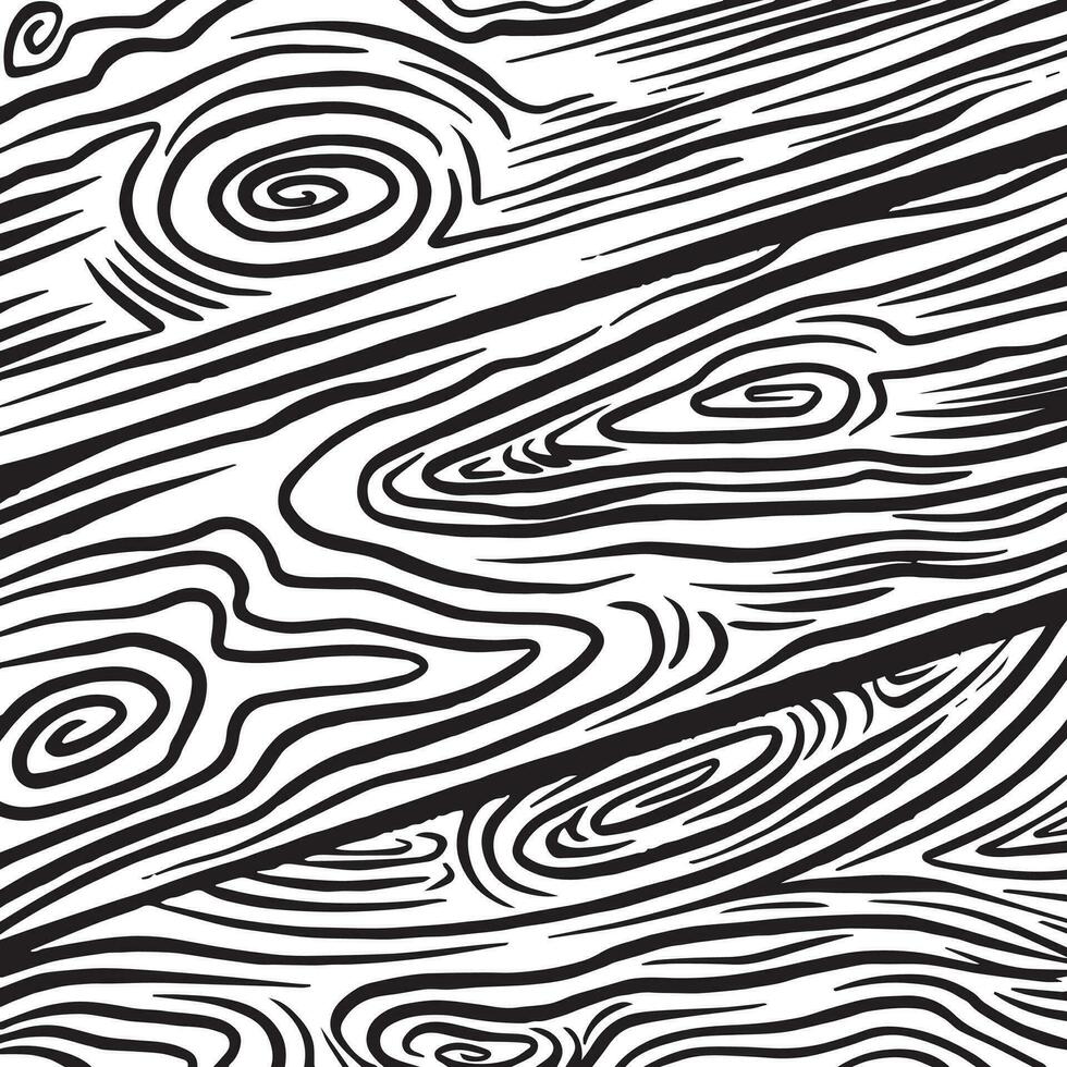 trä- yta mönster abstrakt naturlig vektor illustration svart översikt teckning bakgrund isolerat på fyrkant vit bakgrund. naturlig trä textur tapet.
