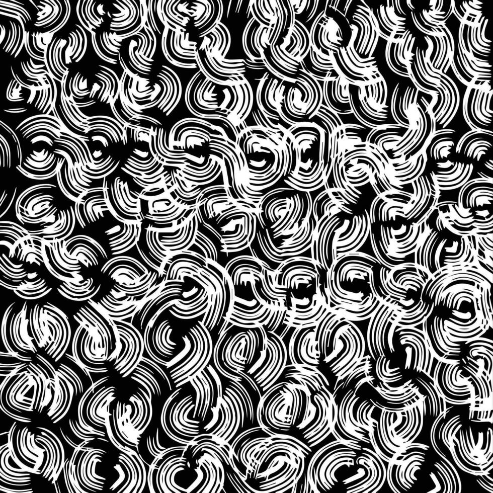 abstrakt wirbelnd überlappend Weiß Bürste Schlaganfälle Vektor Hintergrund isoliert auf dunkel schwarz Platz Vorlage. unordentlich texturiert grungy Hintergrund.