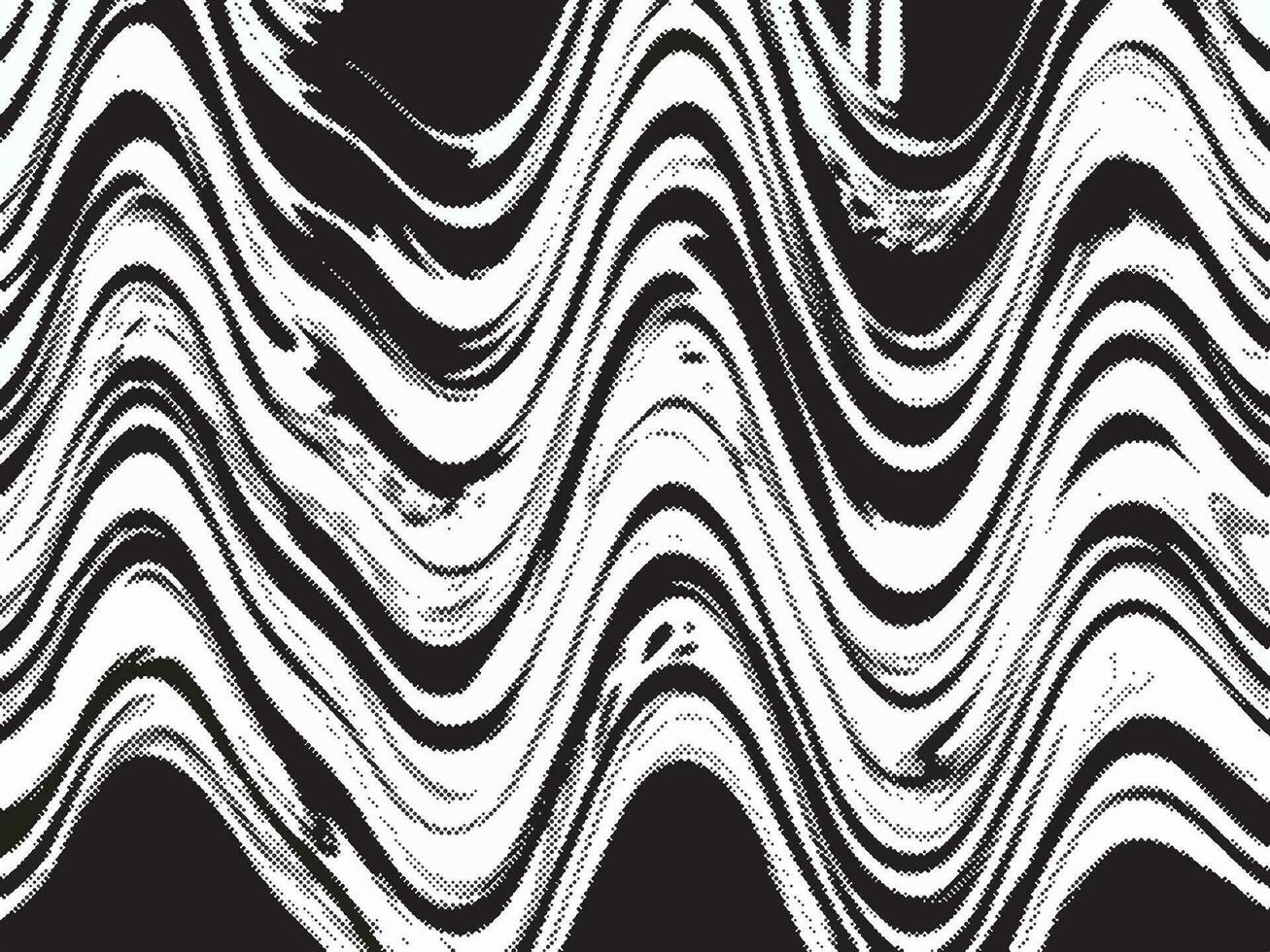 wellig abstrakt Bürste Schlaganfälle Linie mit Halbton Punkte Auswirkungen Vektor Hintergrund isoliert auf Weiß Landschaft Vorlage. künstlerisch einfarbig schwarz und Weiß künstlerisch Hintergrund Hintergrund.