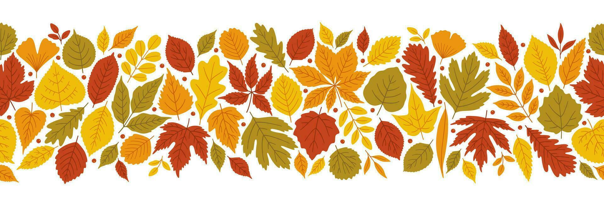 Herbst hell Hintergrund mit abwechslungsreich Blätter, Vektor. vektor
