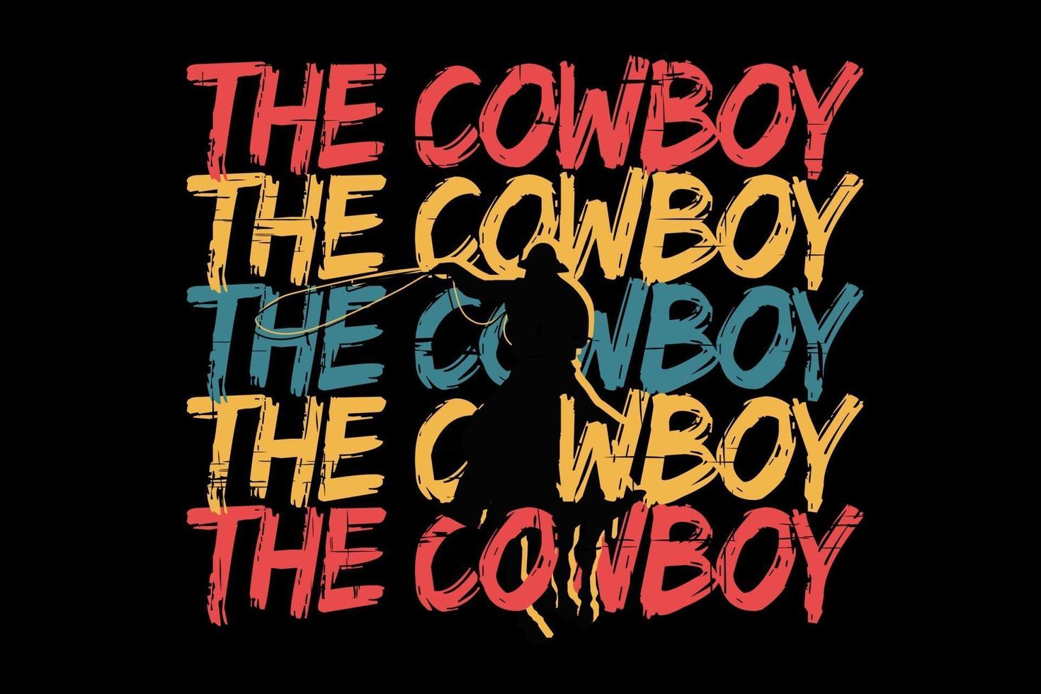 T-Shirt Typografie der Cowboy schöner Retro-Stil vektor