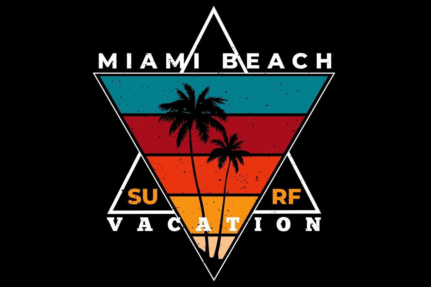 t-shirt miami beach surf semester retro vektor
