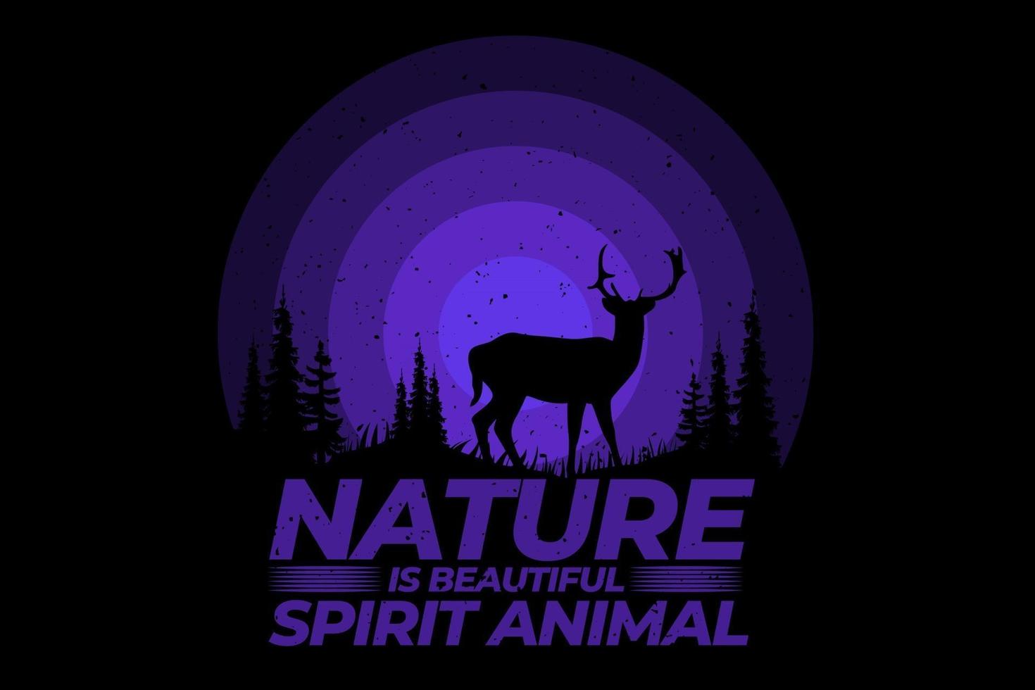 T-Shirt Natur ist schönes Geistertier-Design vektor