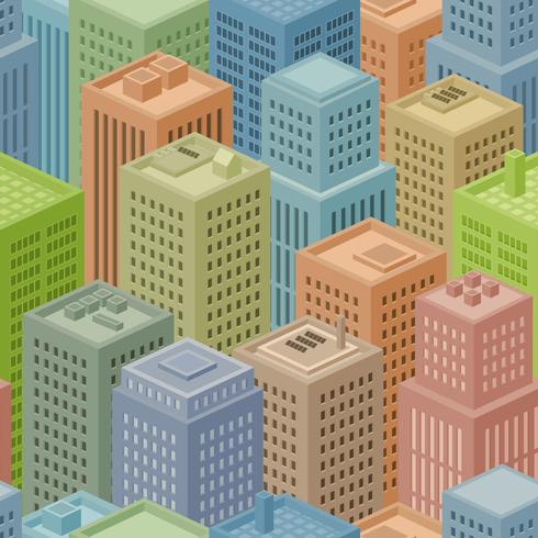 Seamless Isometric City Bakgrund vektor