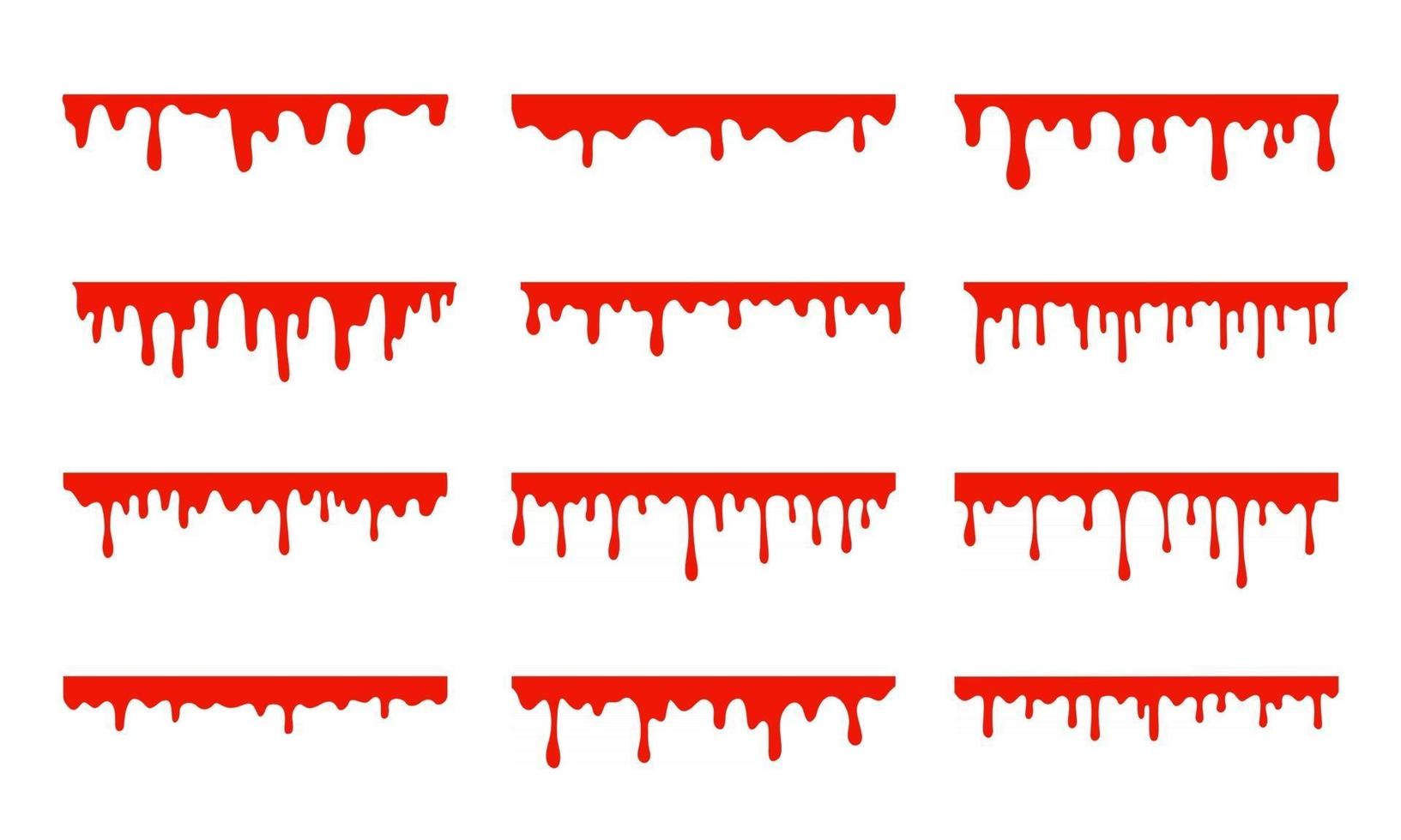 vergossenes Blut. eine rote klebrige Flüssigkeit, die Blut tropfte Halloween-Kriminalität-Konzept. vektor
