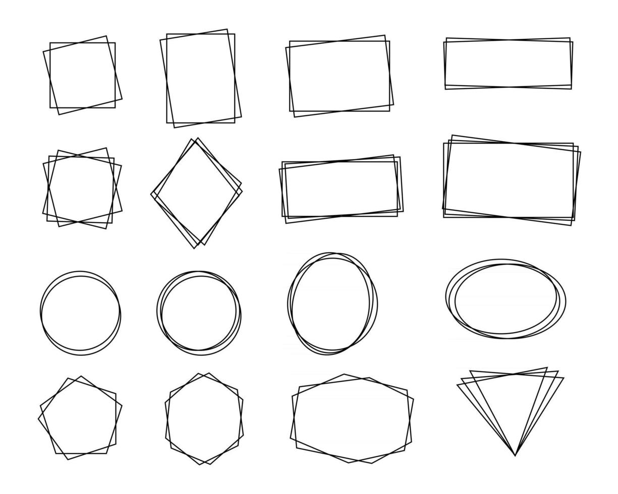 Doppelrahmen. Textrahmen mit einfachen geometrischen Formen sieht modern aus. vektor