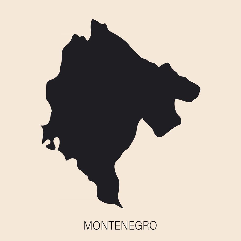 mycket detaljerad montenegro karta med gränser isolerad på bakgrunden vektor