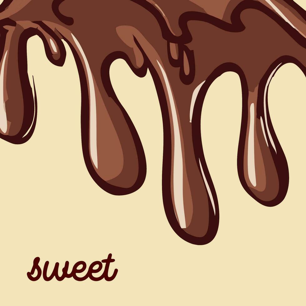 ljuv smält choklad - godis - bitter söt - vanilj vektor