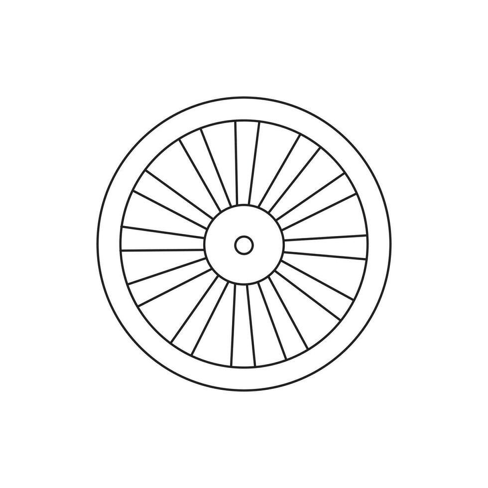 Hand gezeichnet Kinder Zeichnung Karikatur Vektor Illustration hölzern Rad Symbol isoliert auf Weiß Hintergrund
