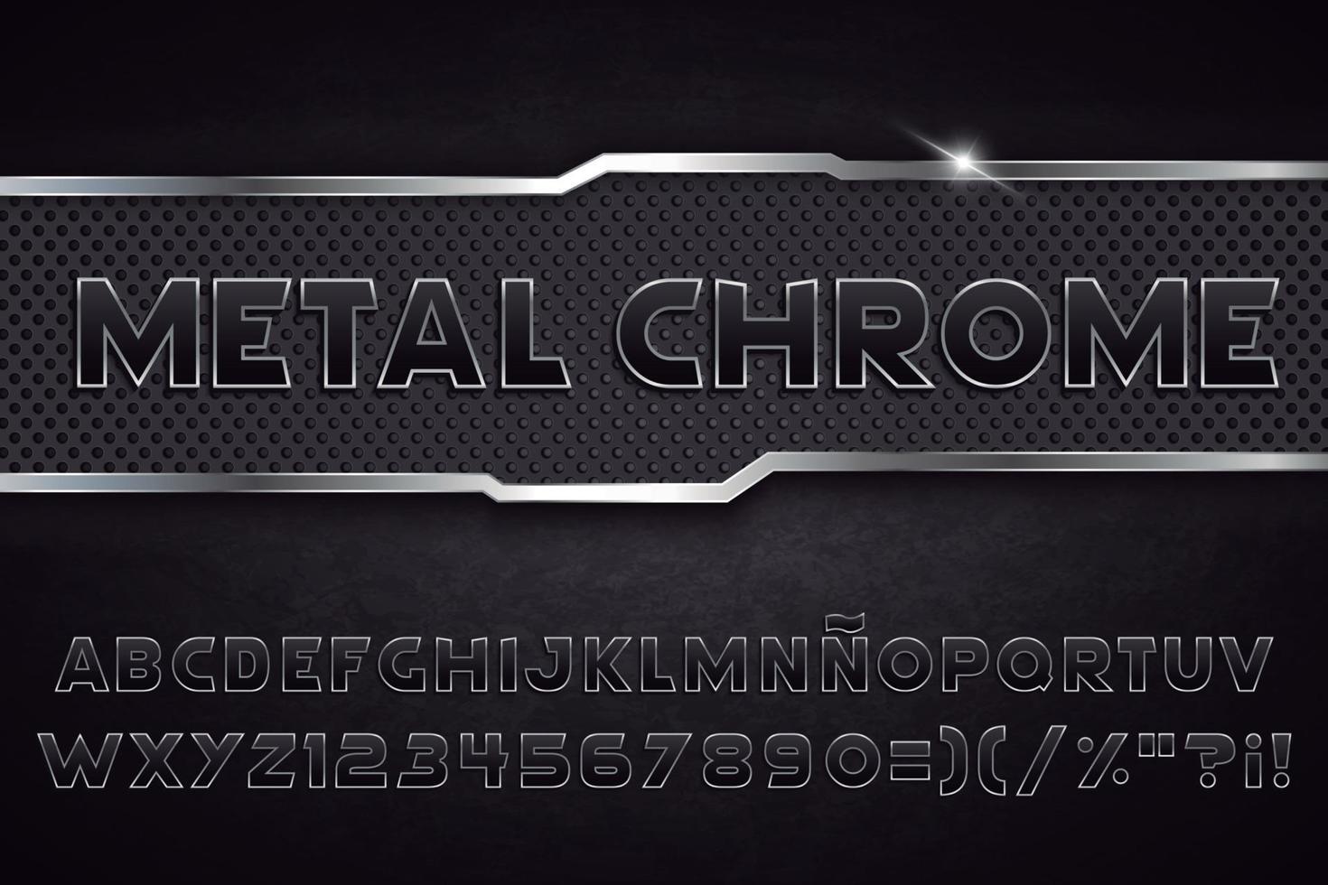 Metall-Chrom-Alphabet vektor