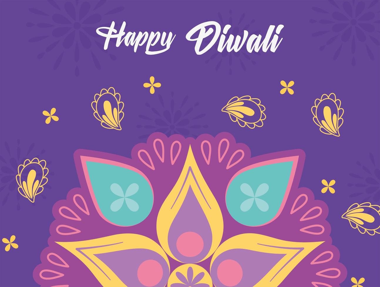 Fröhliches Diwali-Festival, Kulturereignis hinduistische Lichtfeier, Vektordesign vektor