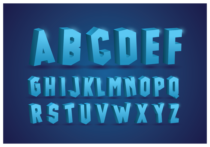 isiga alfabeter med blå bakgrund vektor