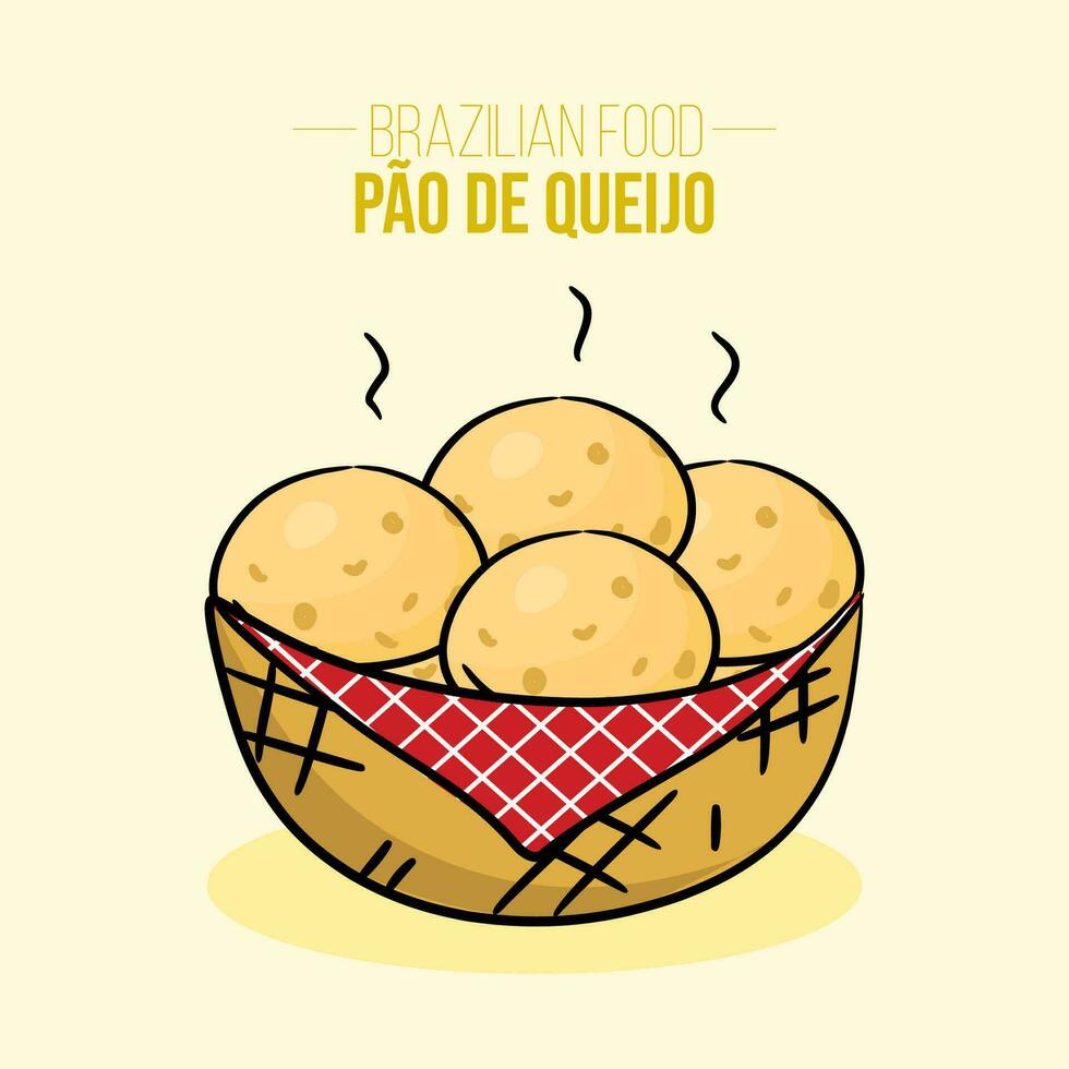 pao de queijo, bröd ost - brasiliansk mat - minas mat, mineiro vektor
