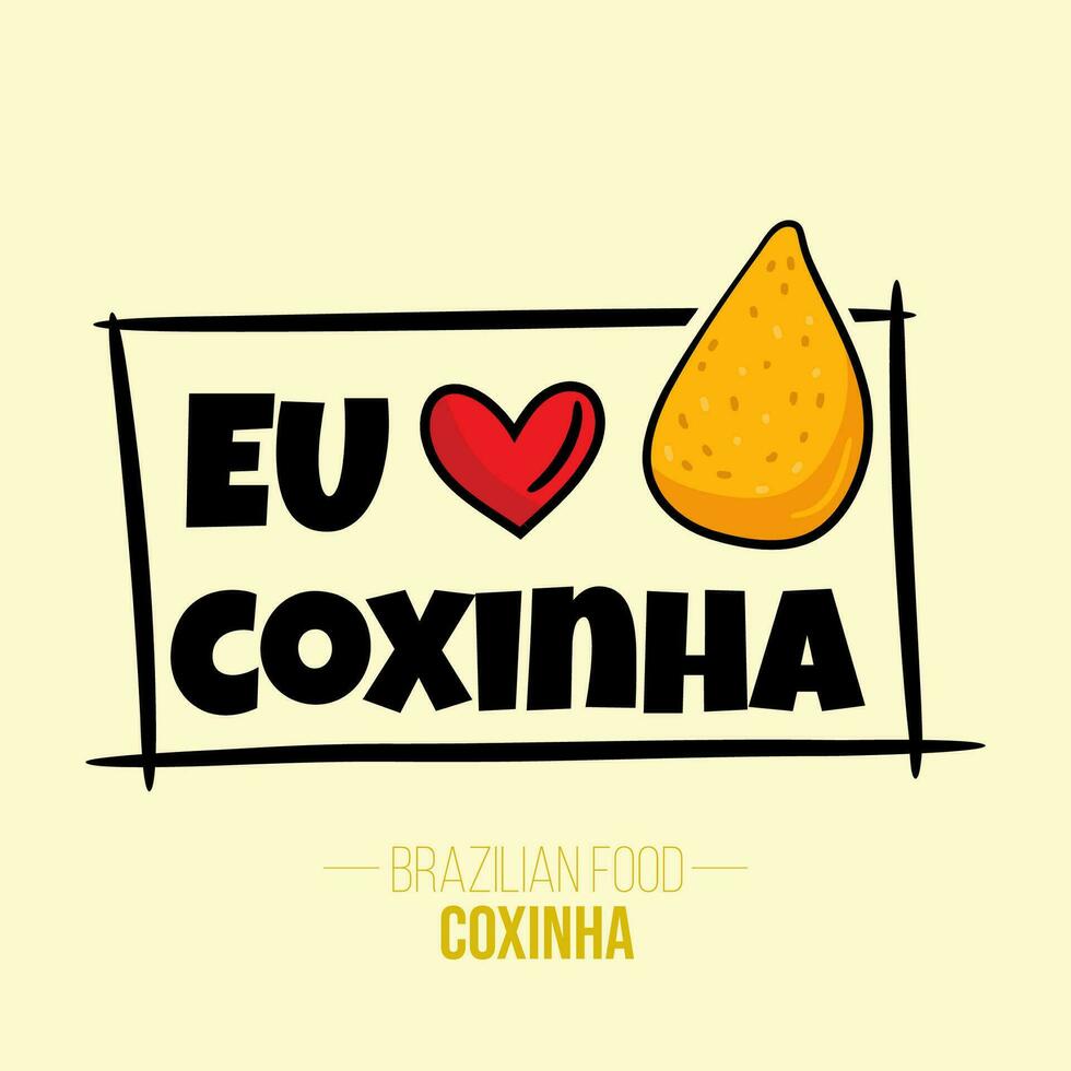 coxinha de frango, galinha, kyckling brasiliansk mat - friterad vektor