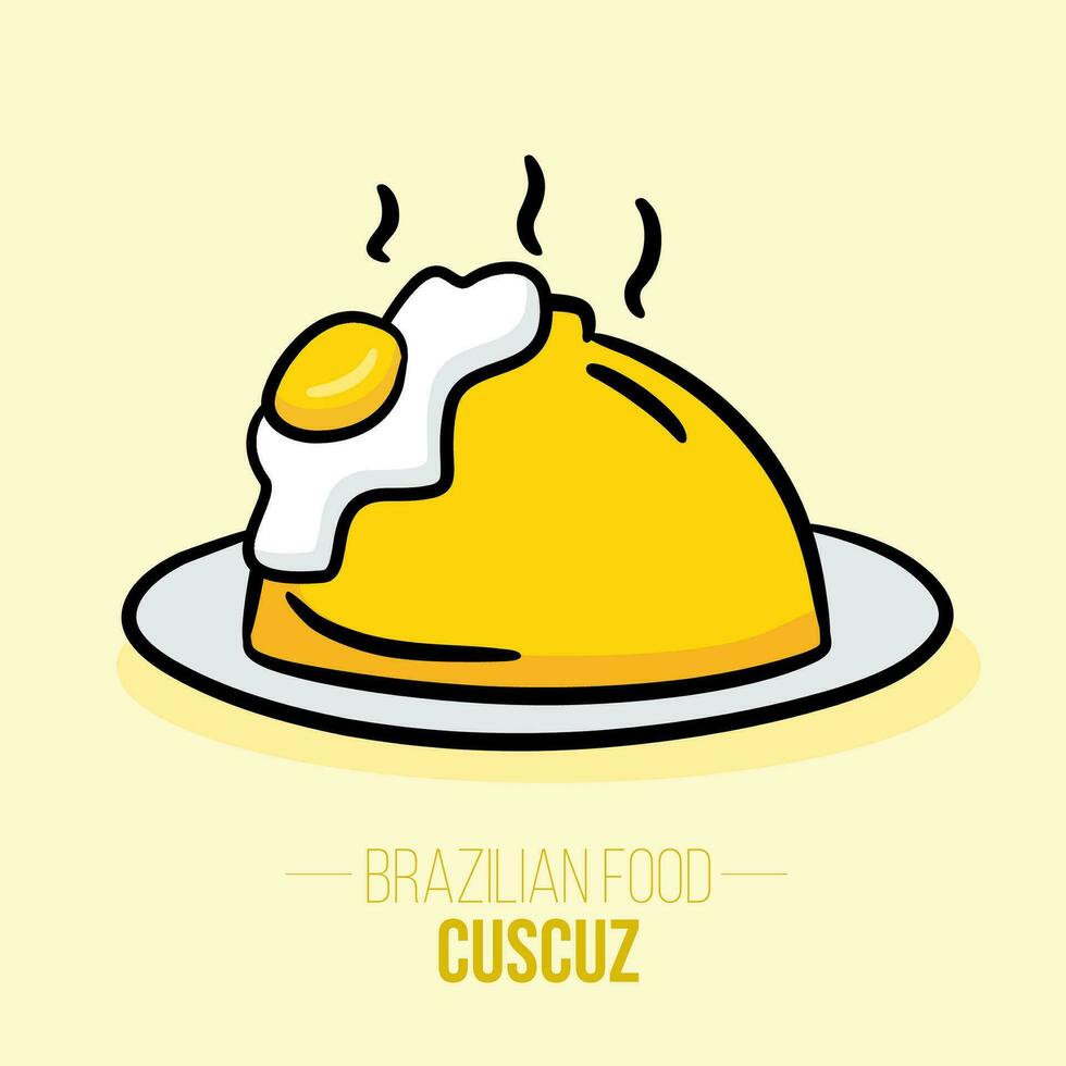 cuscuz - cuscus - coscos - couscous - brasiliansk mat - nordeste mat vektor