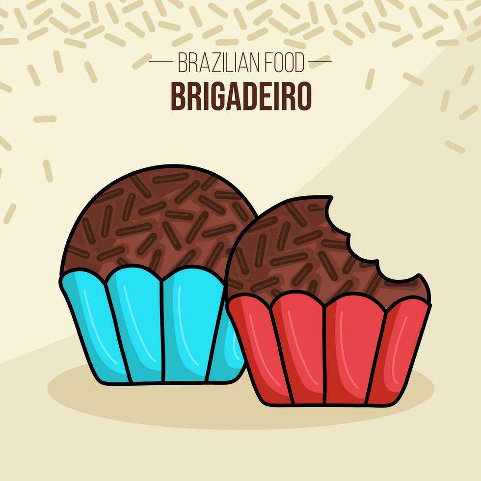 uppsättning av brigadeiro brasil - Brasilien - brasiliansk choklad mat vektor