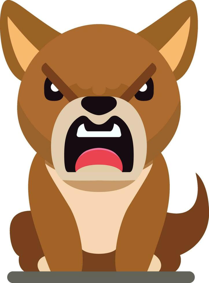 arg hund morrande platt stil vektor illustration, arg pitbull , mops, bulldogg morrande stock vektor bild