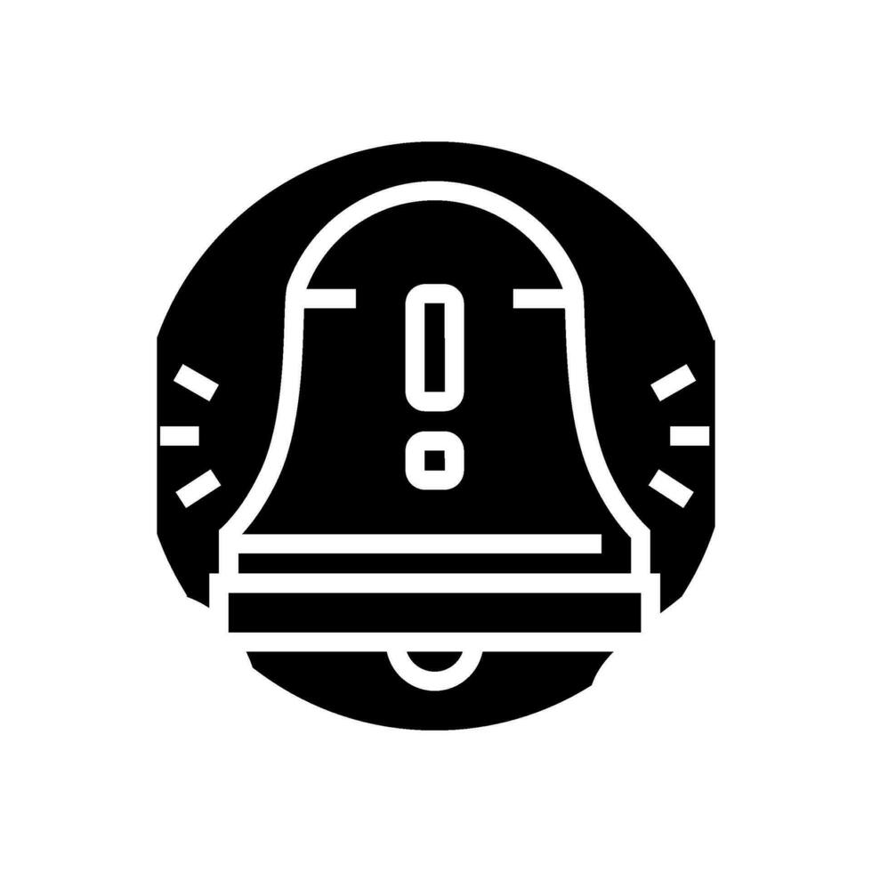 Benachrichtigung Glocke warnen Glyphe Symbol Vektor Illustration